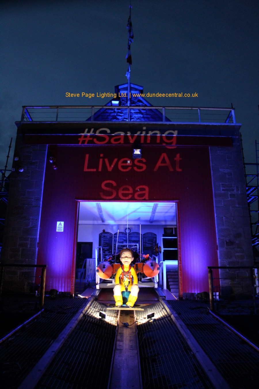 Broughty Ferry Lifeboat Station event - outdoor lights and projector